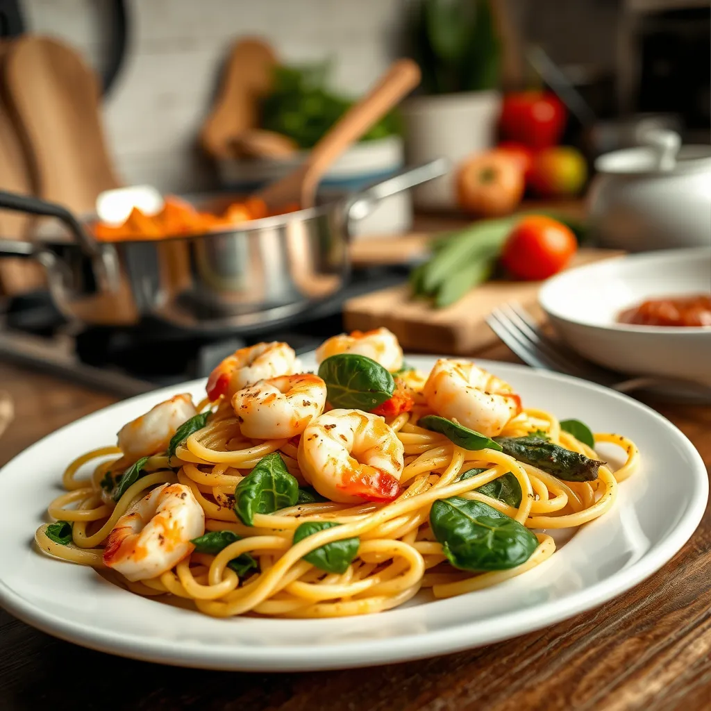 Makaron z krewetkami i szpinakiem – jak przyrządzić?