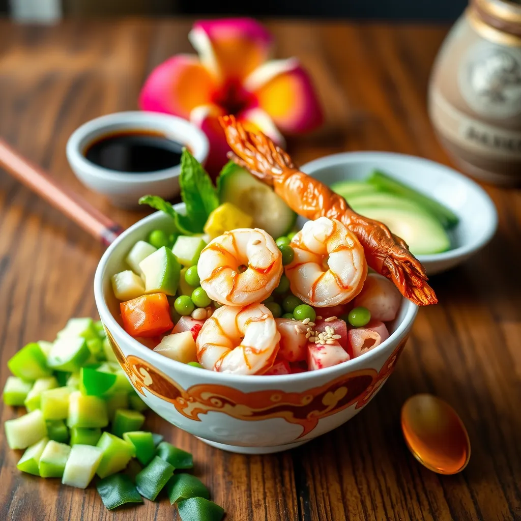 Poke bowl z krewetkami – hawajska sałatka na twój stół