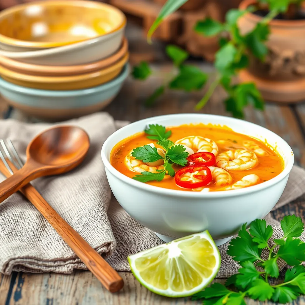 Zupa tajska z krewetkami i mlekiem kokosowym – egzotyczne smaki na twoim stole